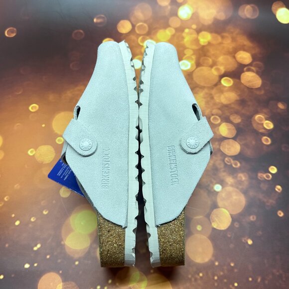 🎁Birkenstock Boston Soft Shoes Suede Sandals Clogs Mules  Black - Picture 3 of 5